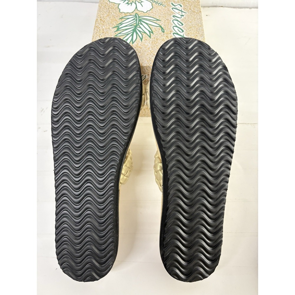 EASY STREET Women's Gold Woven Lightweight Susi Toe Slip On Slide Sandals Sz 10M - Picture 6 of 6